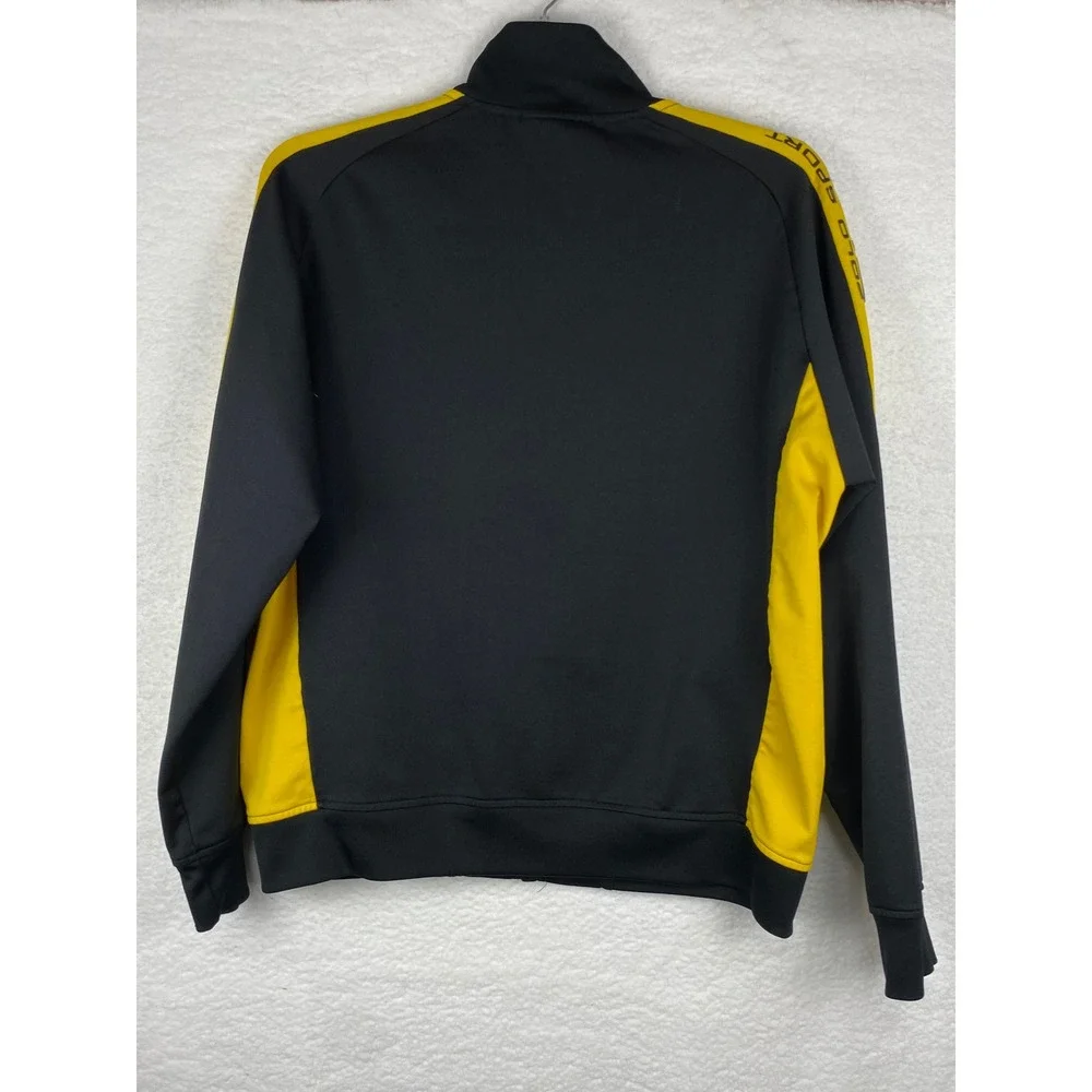 Polo‎ Sport Ralph Lauren RL-67 Track Jacket Mens XL Black Yellow Vintage 90s Zip